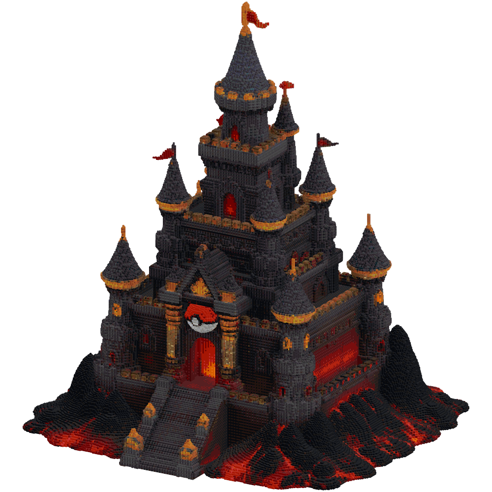 mega pokemon temple/castle dark vol... | Minecraft Build - BlockGPT