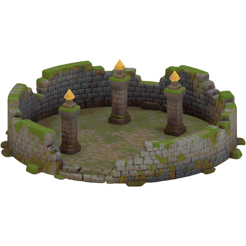 Open circular ruin, 60-block diamet... | Minecraft Build - BlockGPT