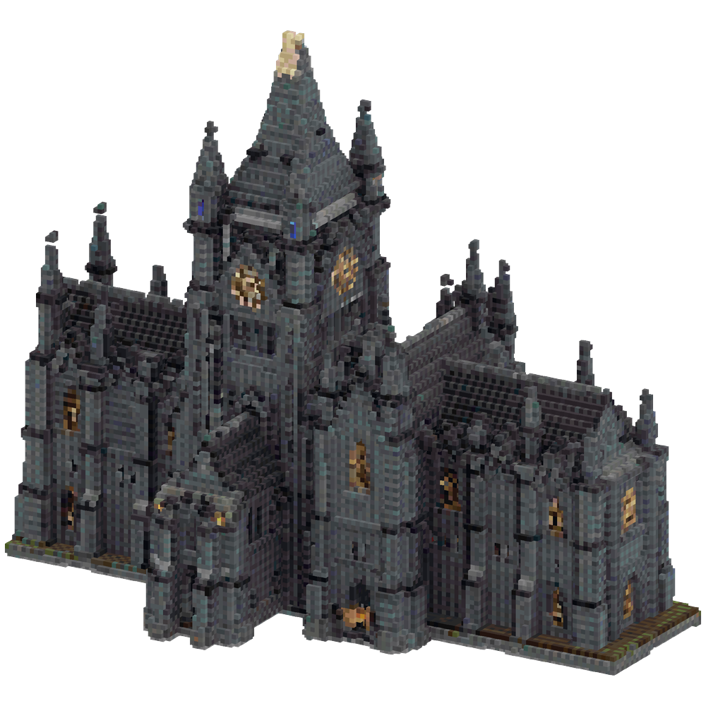 "A massive gothic cathedral castle ... | Minecraft Build - BlockGPT