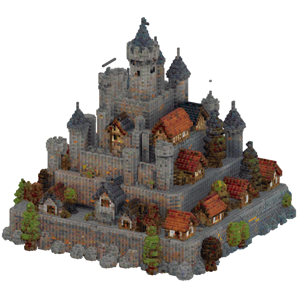 a massive medieval city, made out o... | Minecraft Build - BlockGPT
