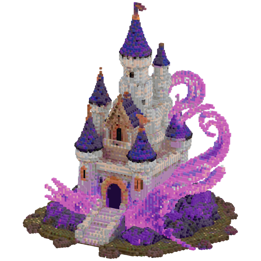 very cool castle with swirls of pur... | Minecraft Build - BlockGPT