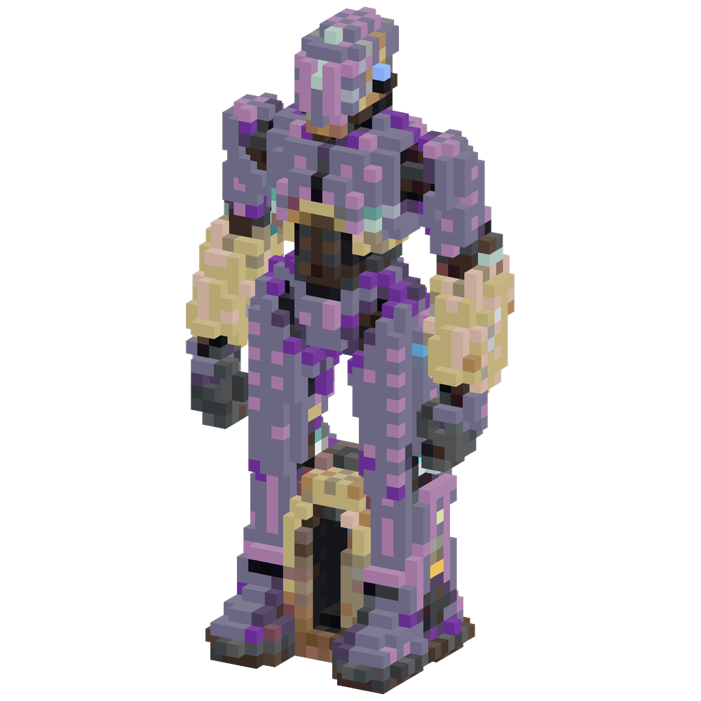 A tall standing humanoid sci-fi rob... | Minecraft Build - BlockGPT