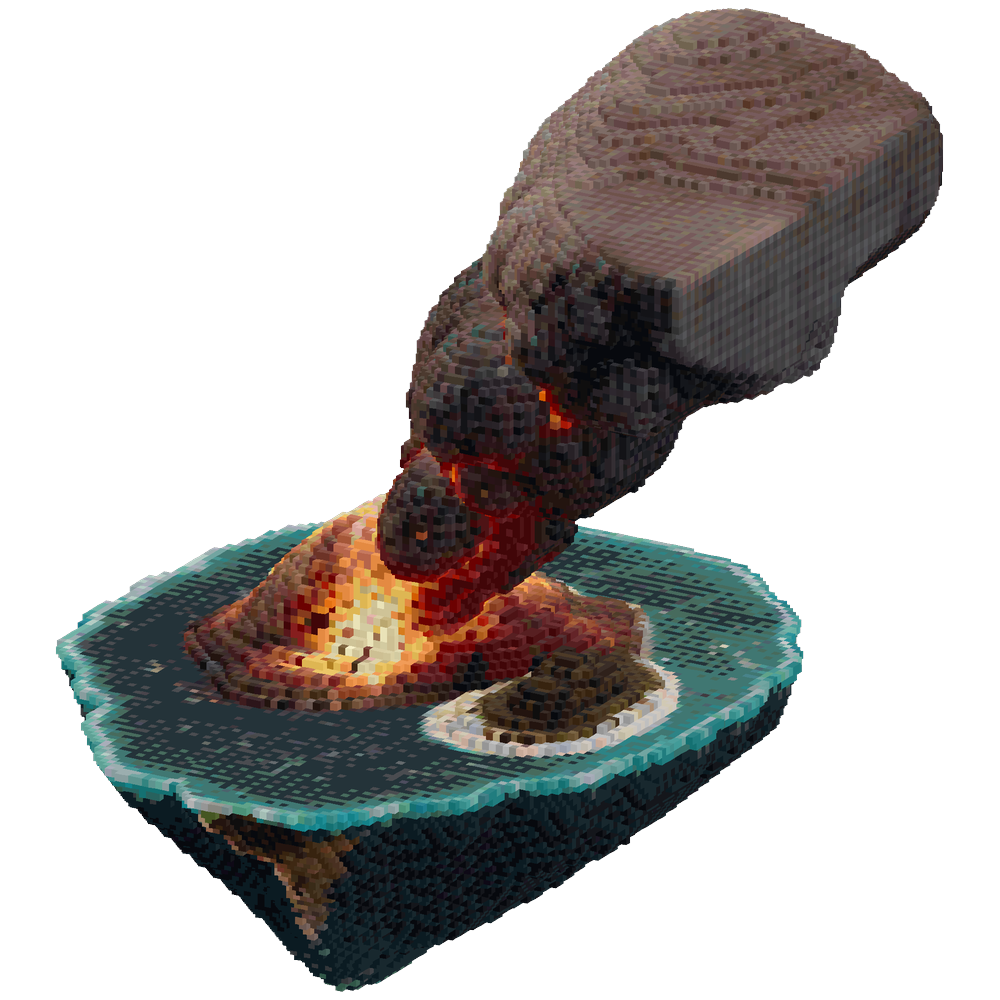 meteor impacting an end island | Minecraft Build - BlockGPT