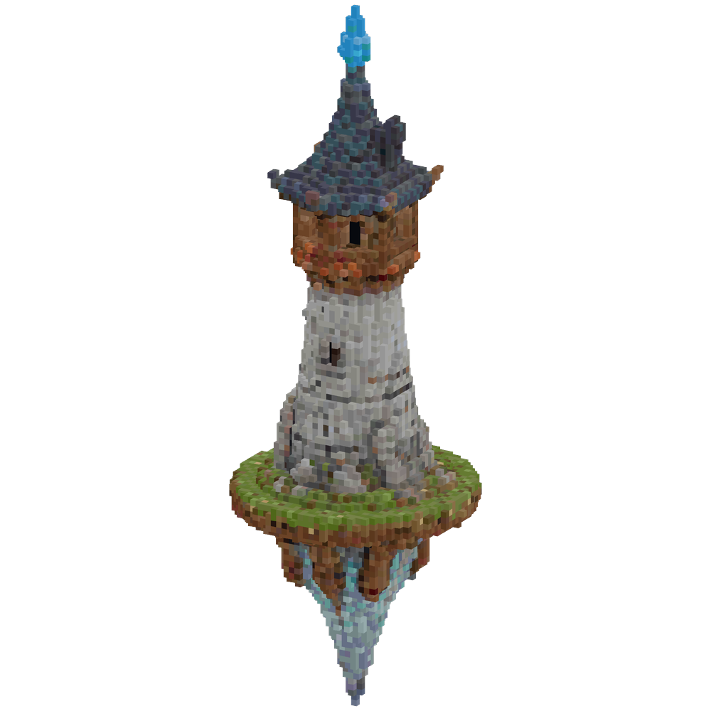 fantasy magic tower floating in the... | Minecraft Build - BlockGPT