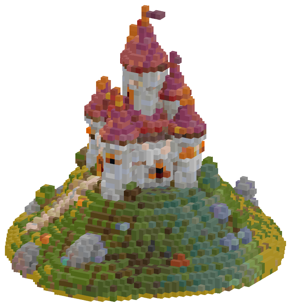 A small famtasy castle on a hill | Minecraft Build - BlockGPT