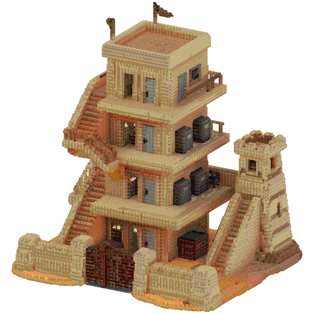 Desert Guard Outpost (Medium) A me... | Minecraft Build - BlockGPT