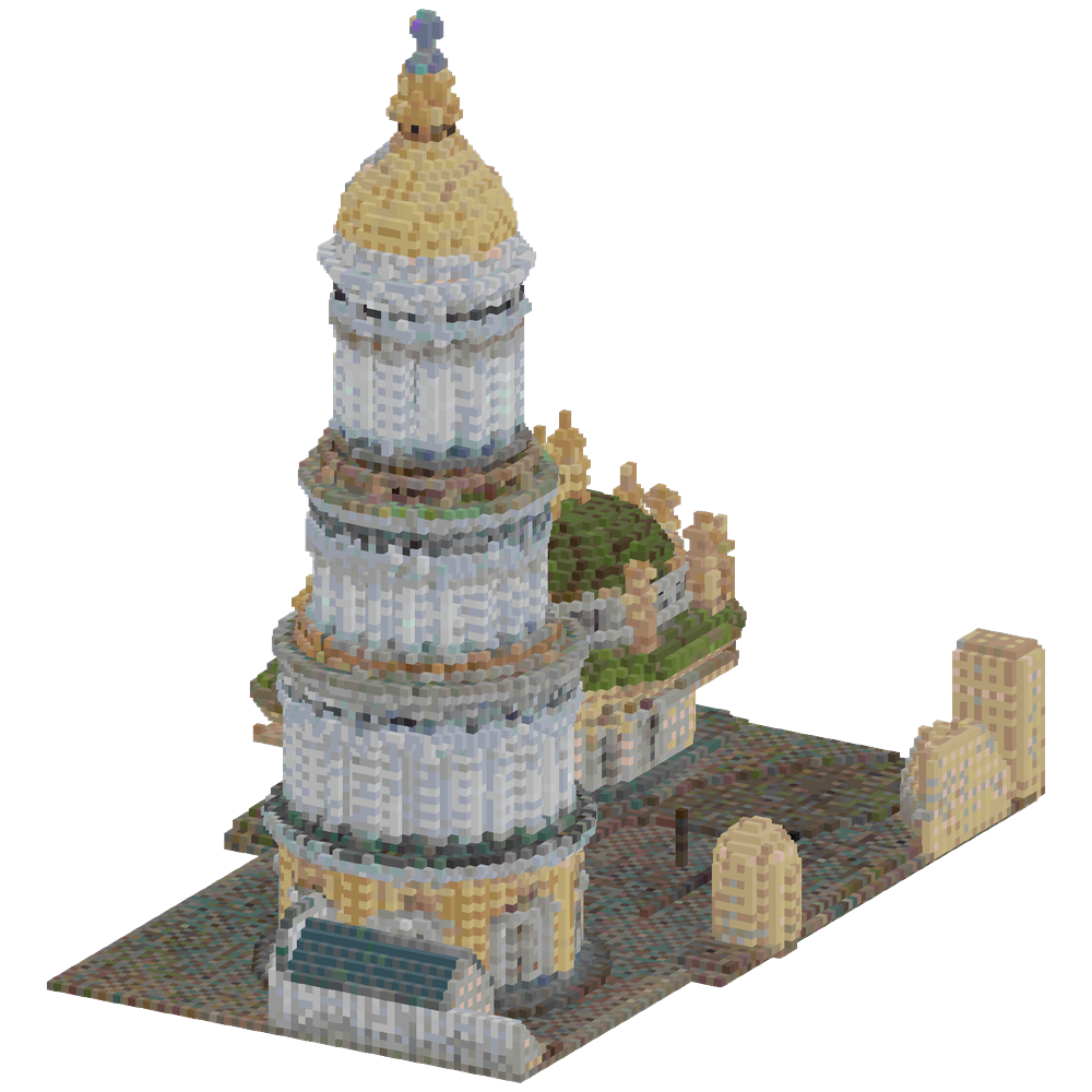 large detailed model of the belltow... | Minecraft Build - BlockGPT