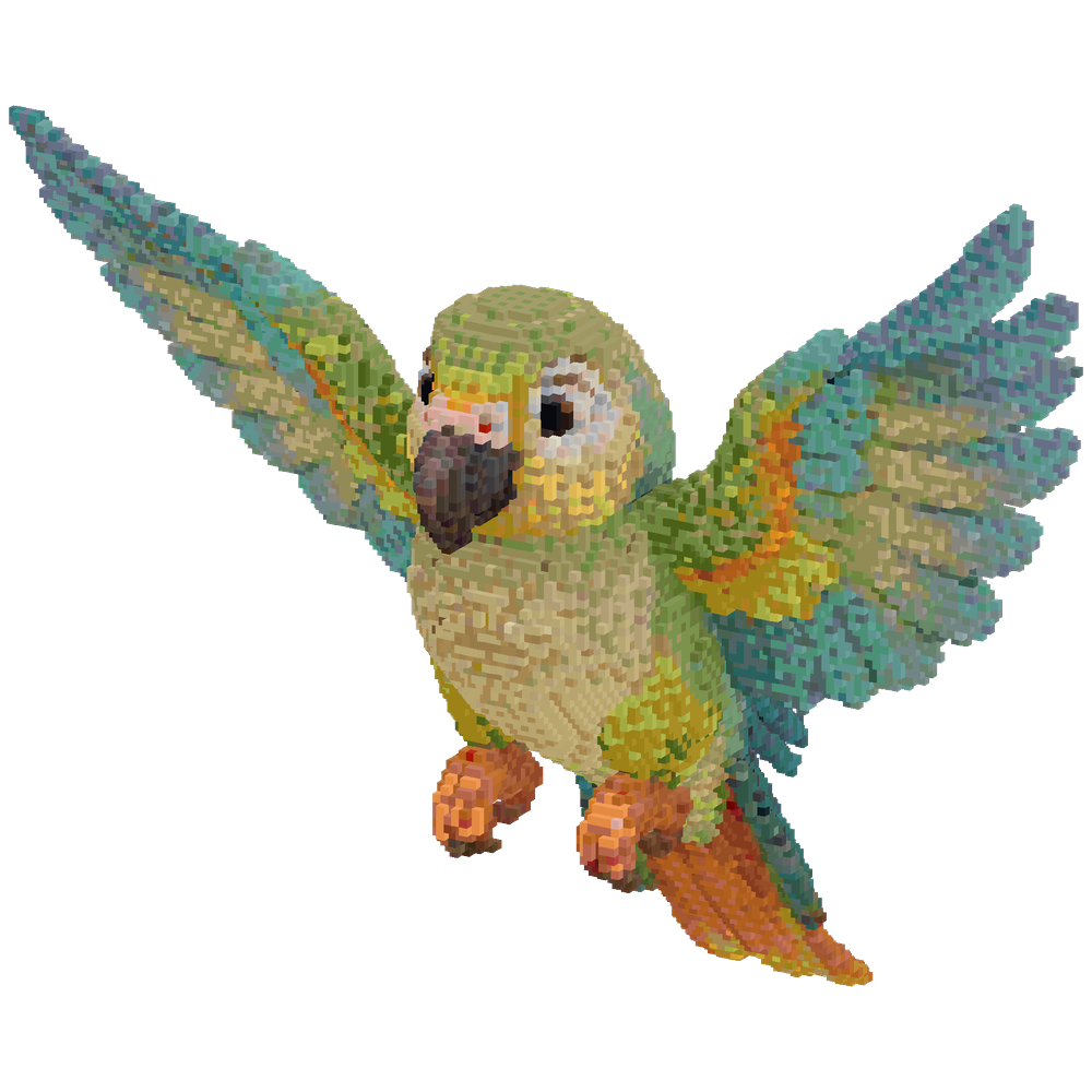 make a small parrot spreading its w... | Minecraft Build - BlockGPT