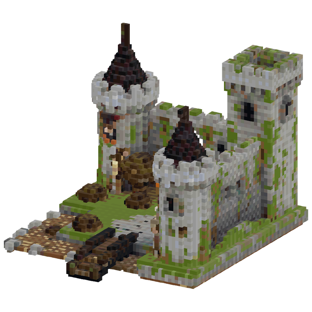 Build a single massive castle struc... | Minecraft Build - BlockGPT