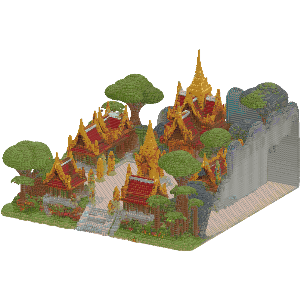 Thai fantasy forest village 1000x10... | Minecraft Build - BlockGPT
