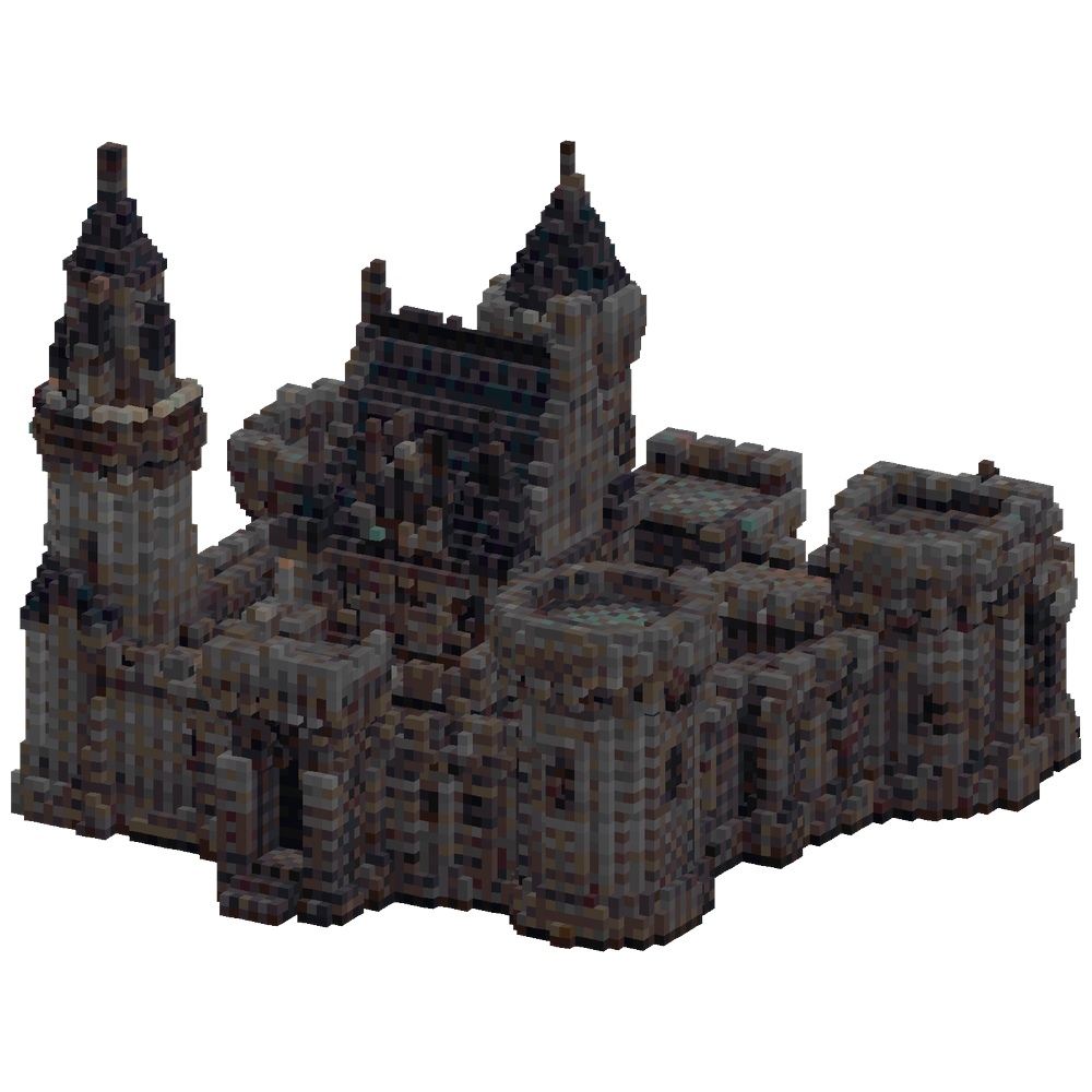 Large Medieval Gothic Castle, 80 Blocks | Minecraft Schematic - BlockGPT