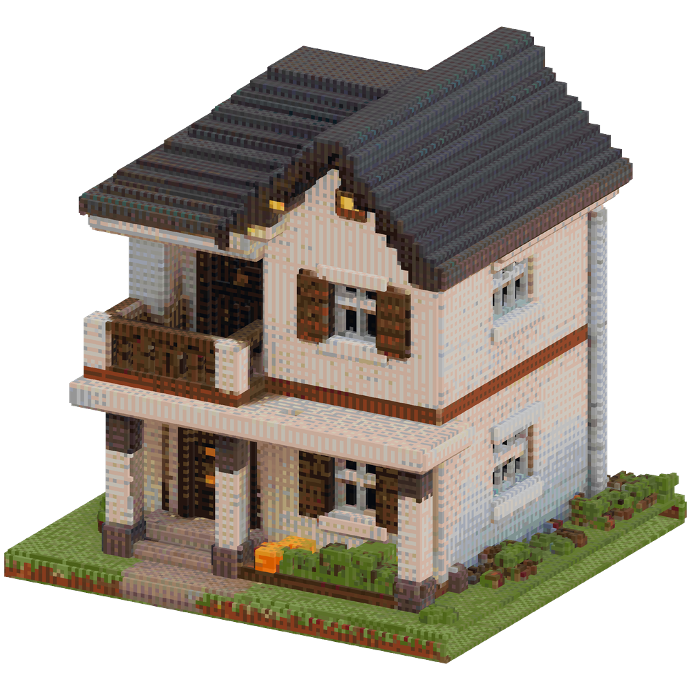 2 story house that is easy to build... | Minecraft Build - BlockGPT