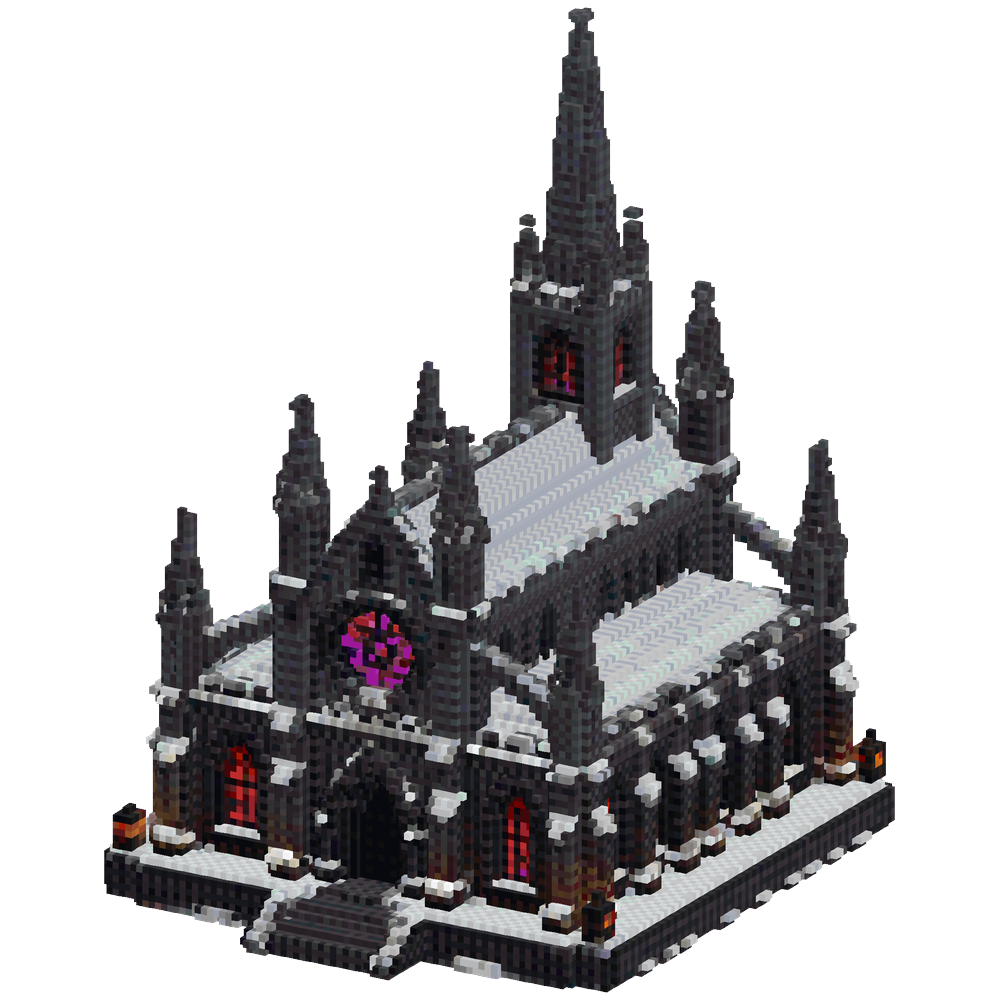 Massive dark fantasy gothic cathedr... | Minecraft Build - BlockGPT