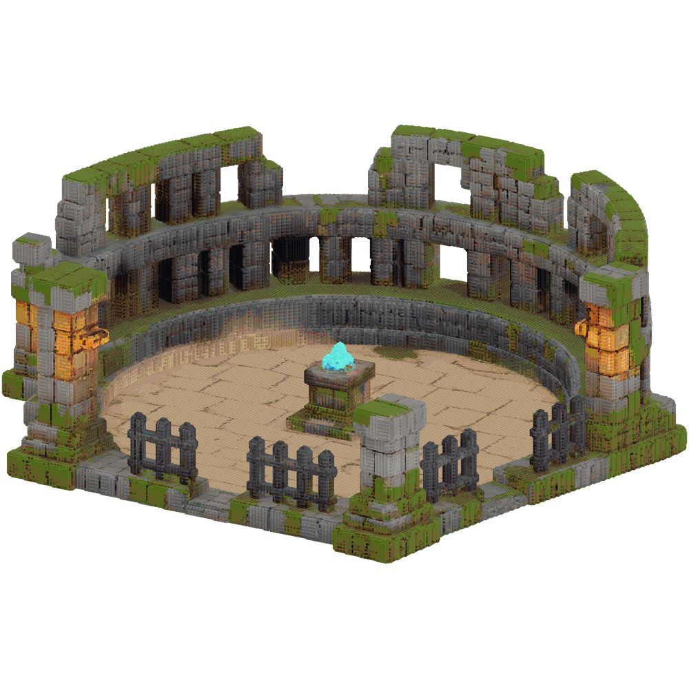 Create a small ancient colosseum ar... | Minecraft Build - BlockGPT