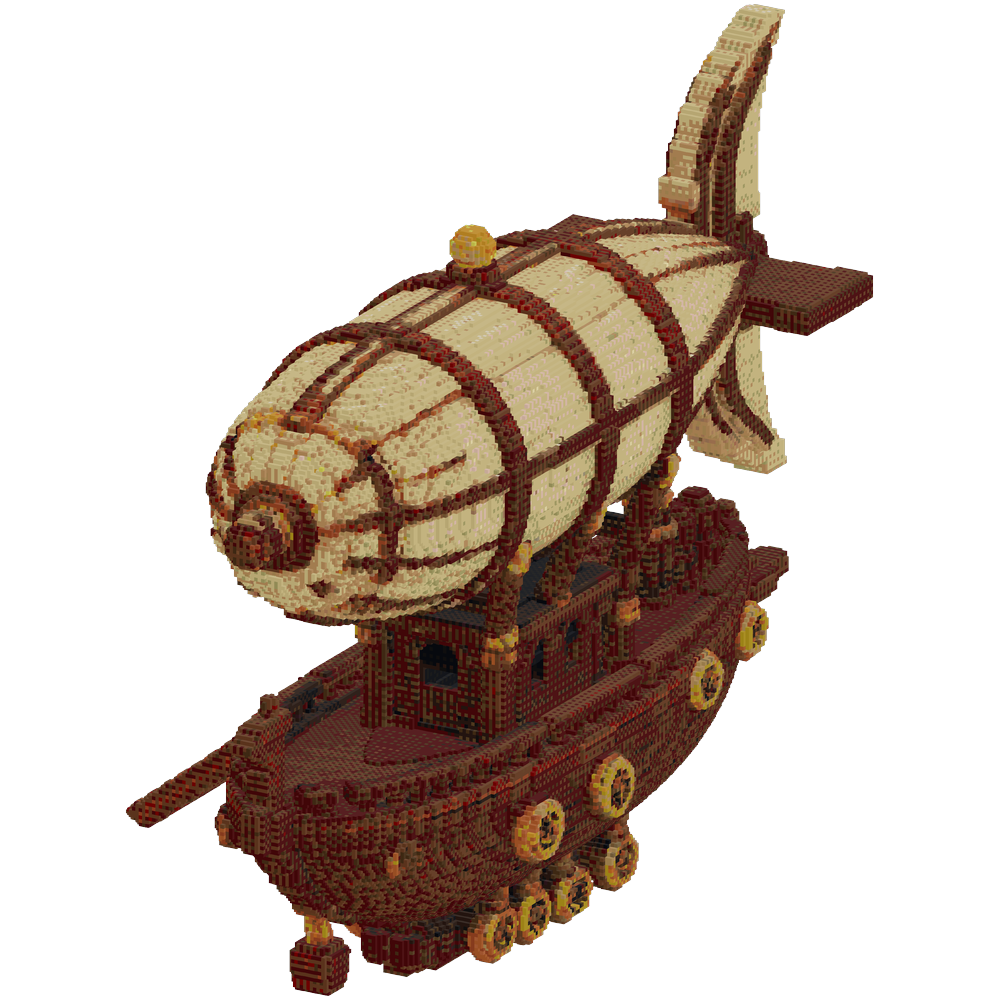 Generate a large steampunk airship,... | Minecraft Build - BlockGPT