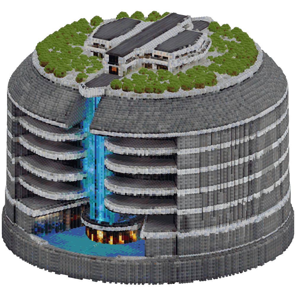 A massive fully enclosed circular u... | Minecraft Build - BlockGPT