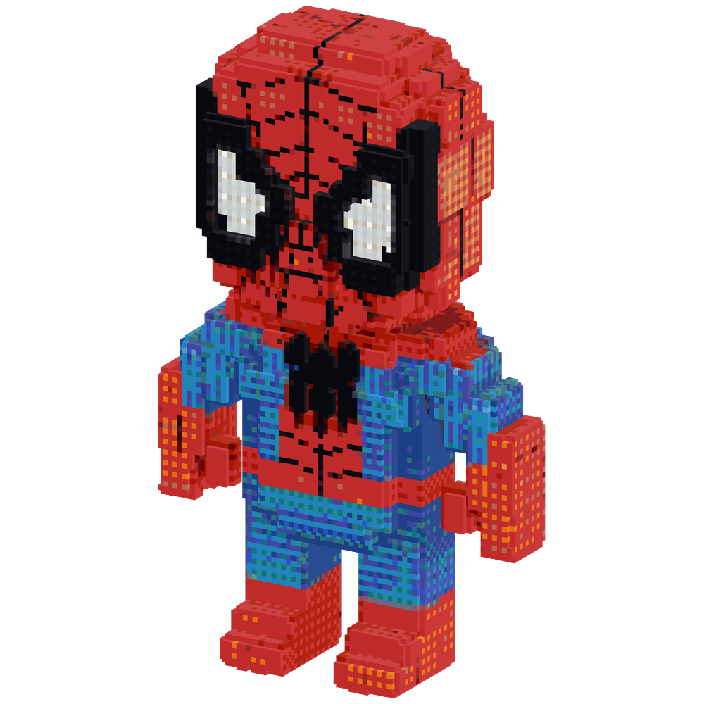 give me a small pixel art spiderman... | Minecraft Build - BlockGPT