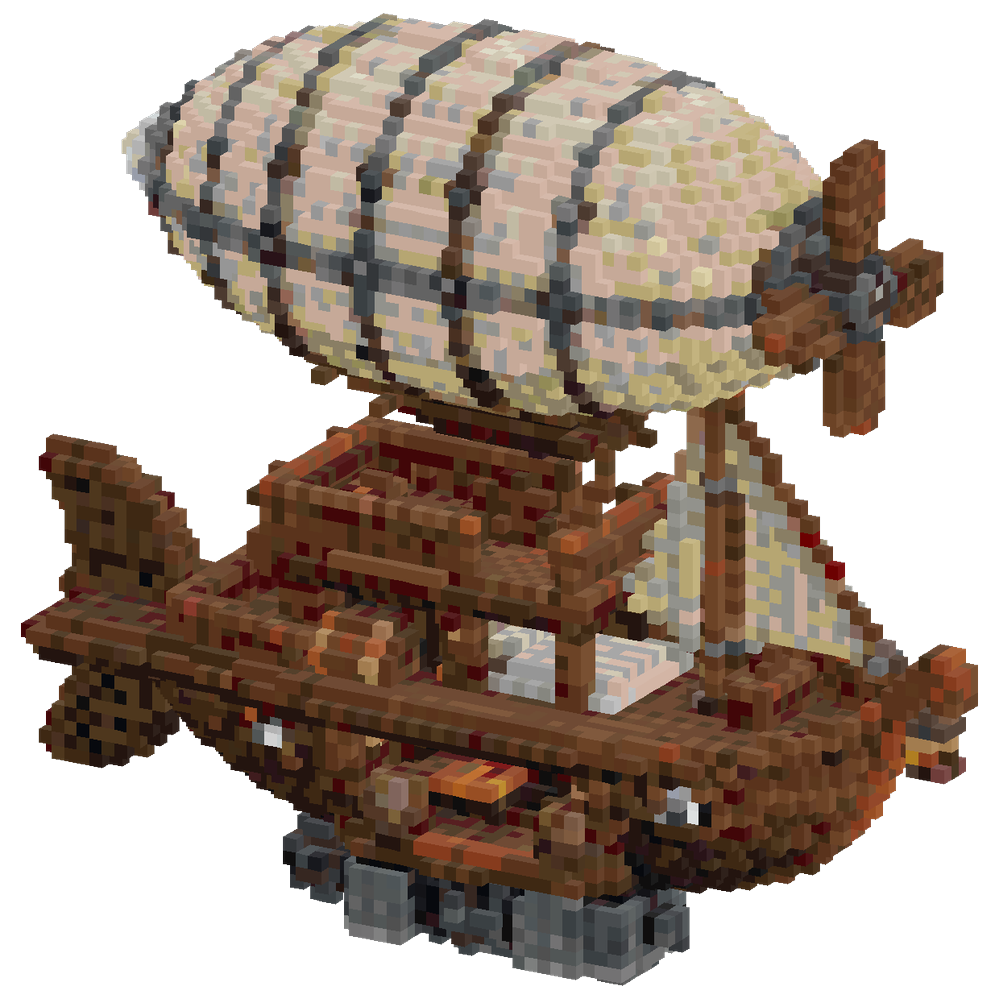 Wooden zeppelin airship. Large oval... | Minecraft Build - BlockGPT