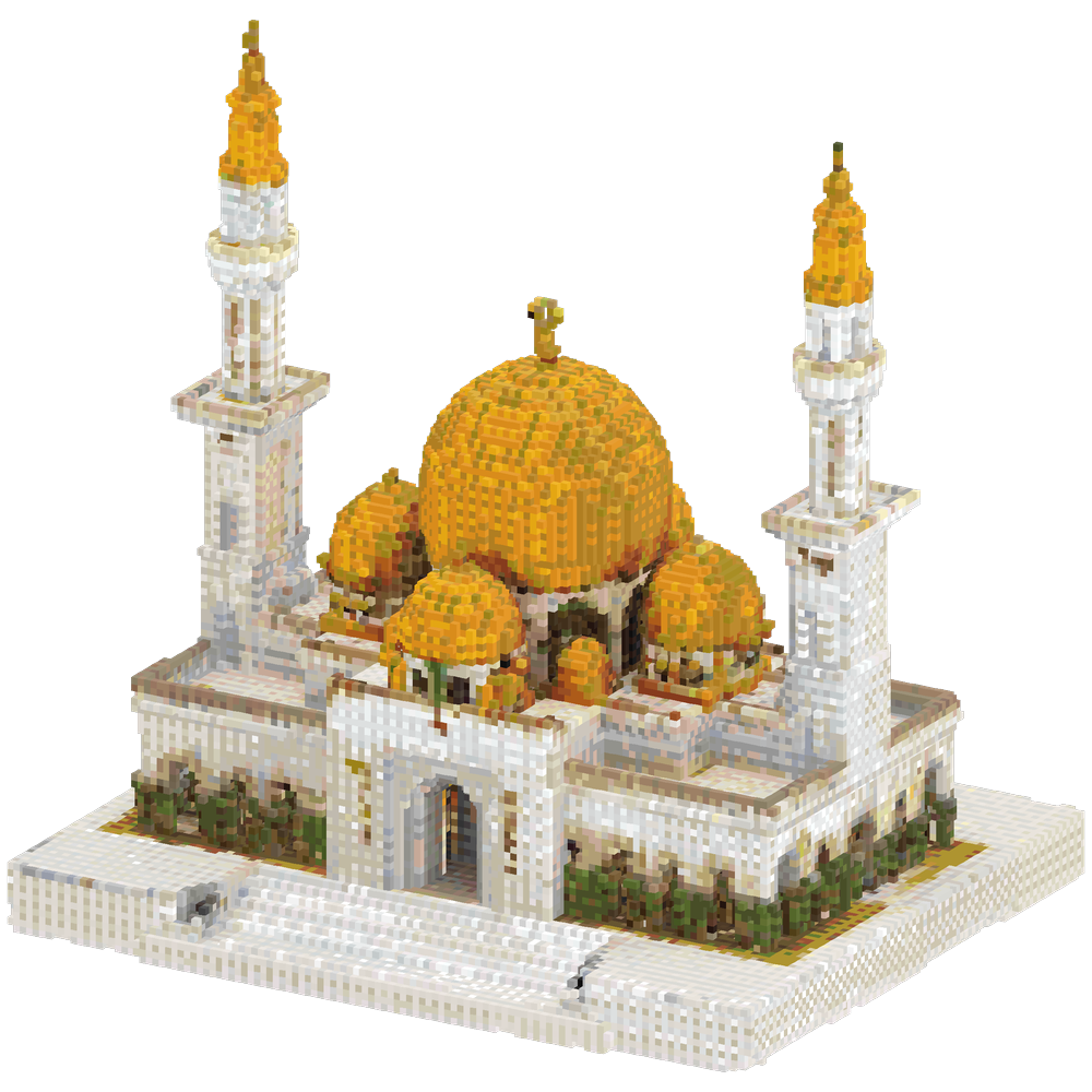 Generate a modern Islamic mosque wi... | Minecraft Build - BlockGPT