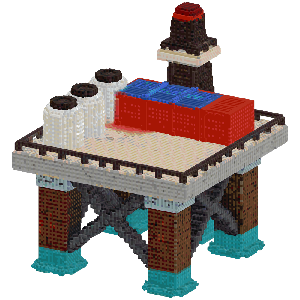 Create an offshore oil drilling pla... | Minecraft Build - BlockGPT