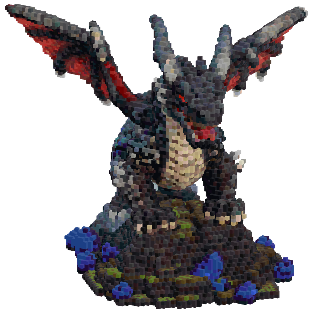 Create a colossal ancient dragon in... | Minecraft Build - BlockGPT