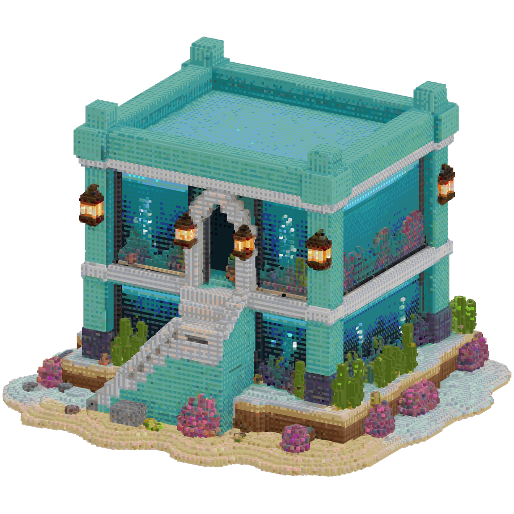 Create a large-scale Minecraft aqua... | Minecraft Build - BlockGPT