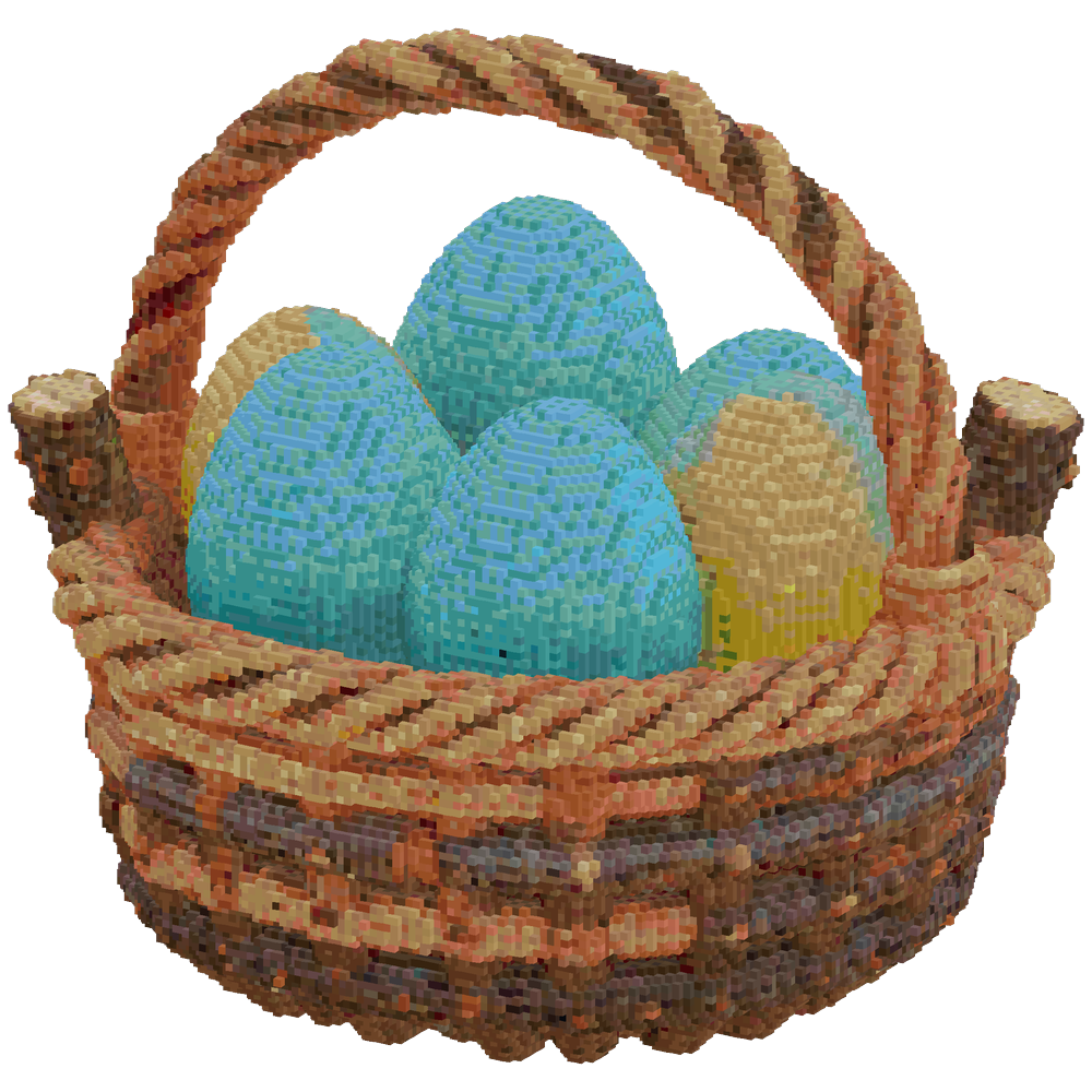 A massive woven basket made of spru... | Minecraft Build - BlockGPT