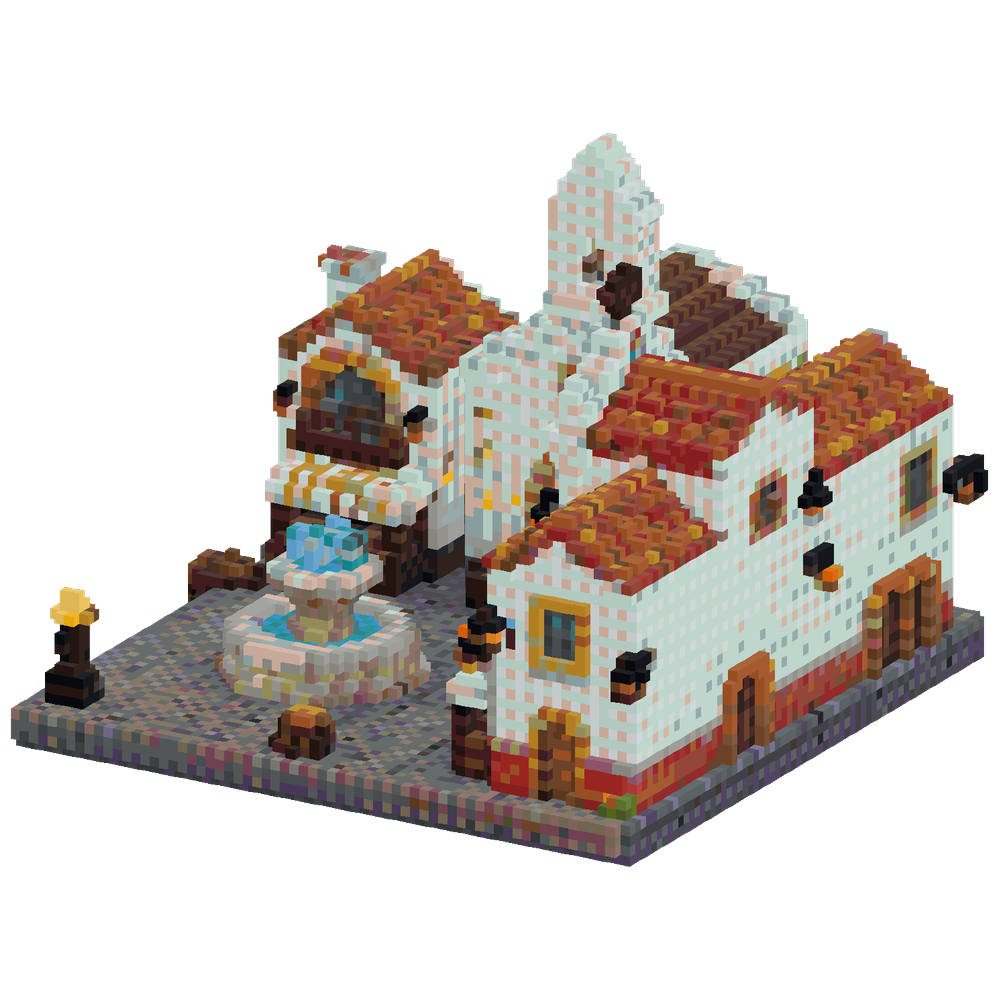 Build a compact Minecraft town squa... | Minecraft Build - BlockGPT