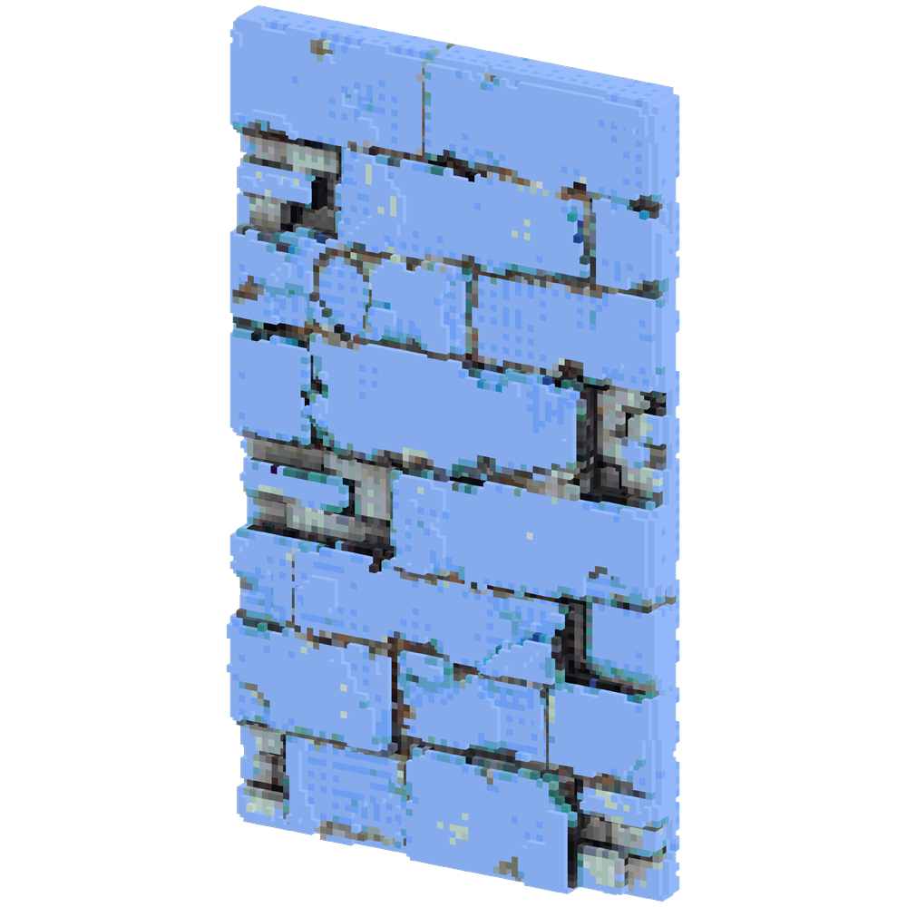 Wall of blue concrete textured with... | Minecraft Build - BlockGPT