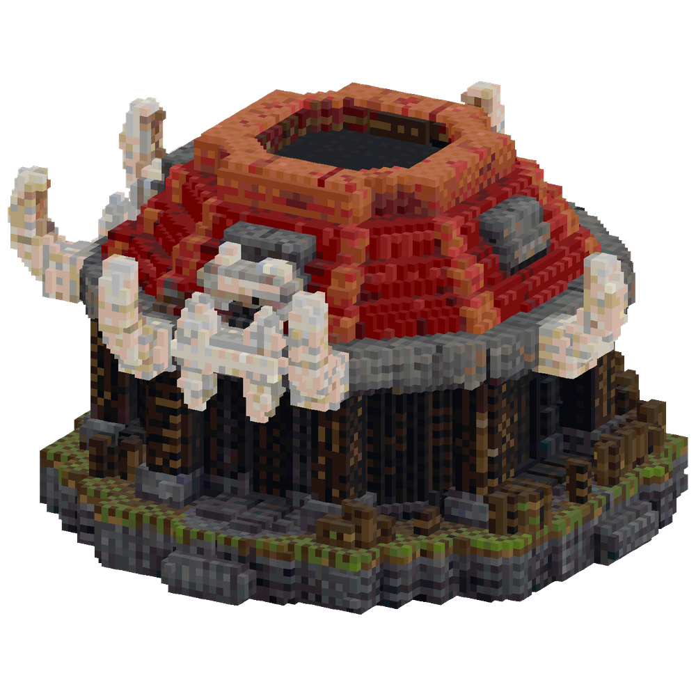 Build a compact, dense, brutalist o... | Minecraft Build - BlockGPT