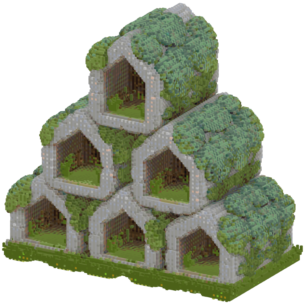 Stack 5 3 dimensional 50 by 50 shap... | Minecraft Build - BlockGPT