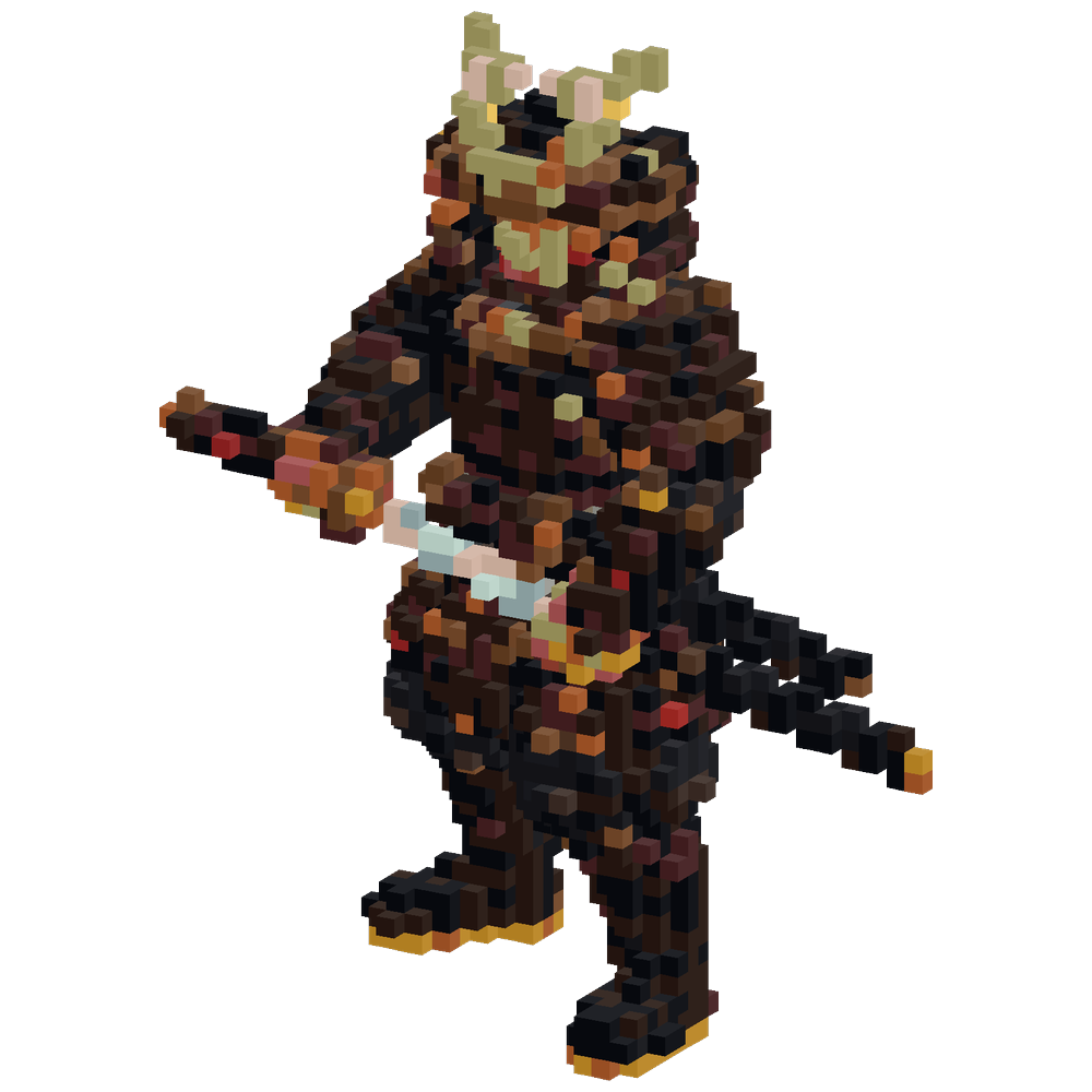 make the samurai again with it hold... | Minecraft Build - BlockGPT