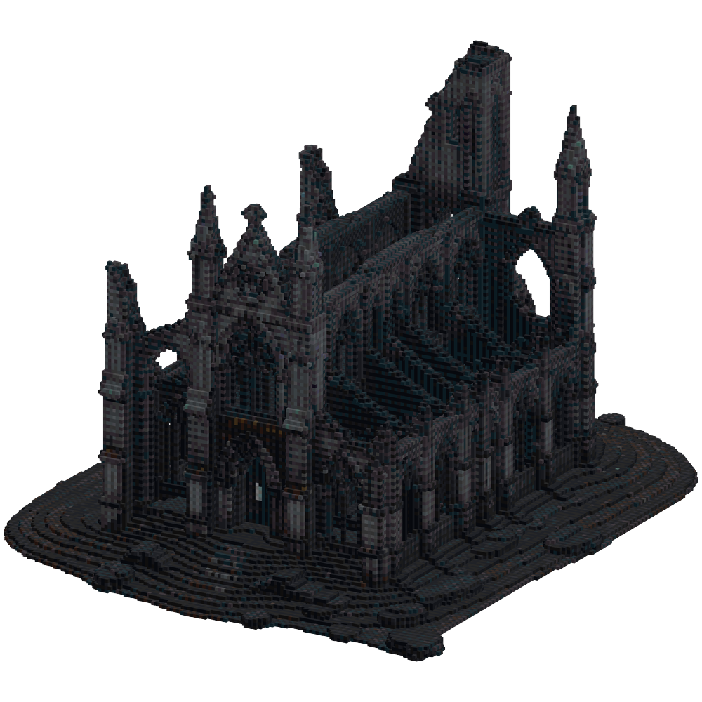 A haunting, abandoned Gothic cathed... | Minecraft Build - BlockGPT