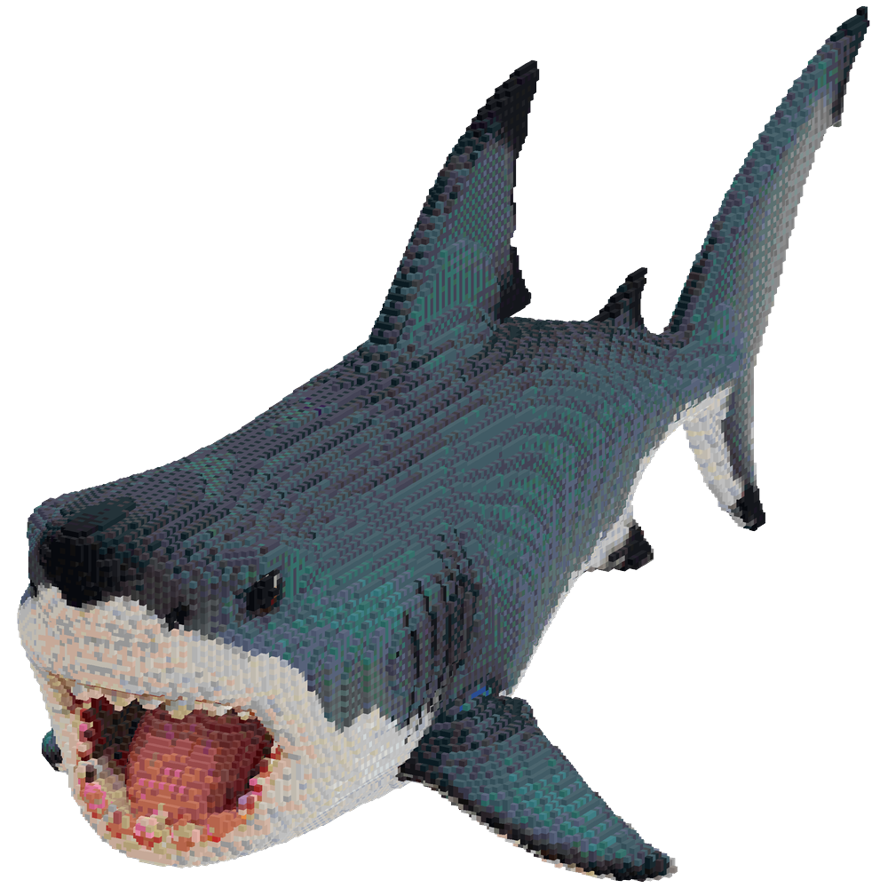 small shark , jumping , with its m... | Minecraft Build - BlockGPT