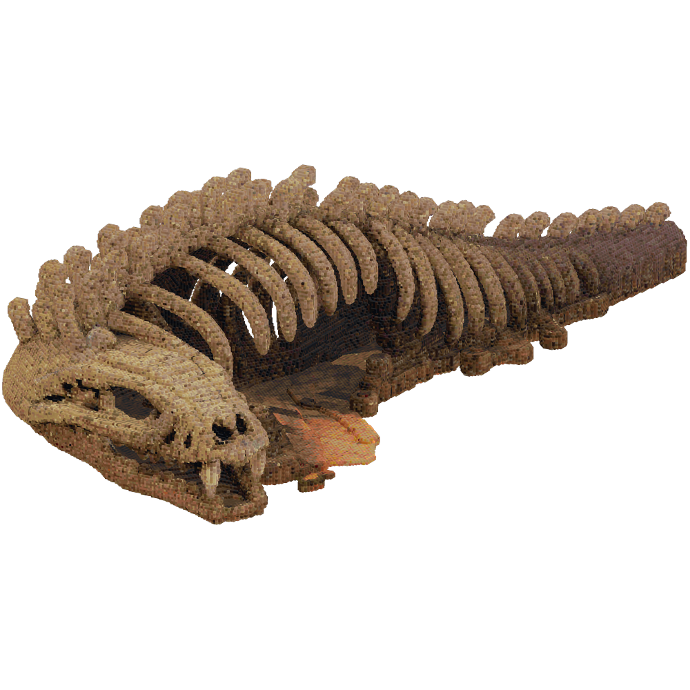 A colossal, ancient snake skeleton ... | Minecraft Build - BlockGPT