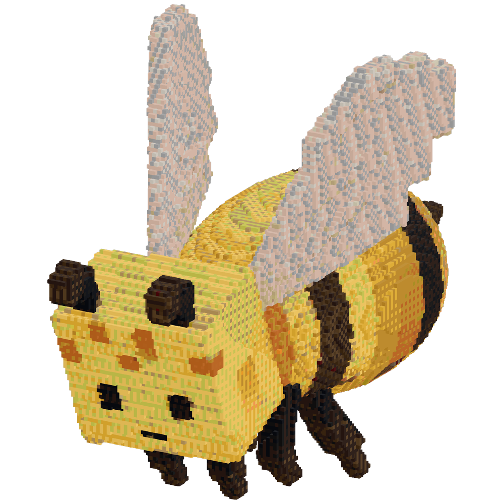 spawn style minecraft bees yellow a... | Minecraft Build - BlockGPT